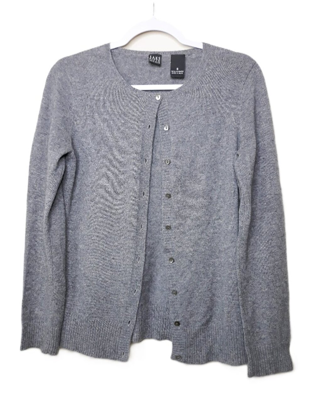Cashmere Sweater Cardigan Small Gray Scandi Clean Girl